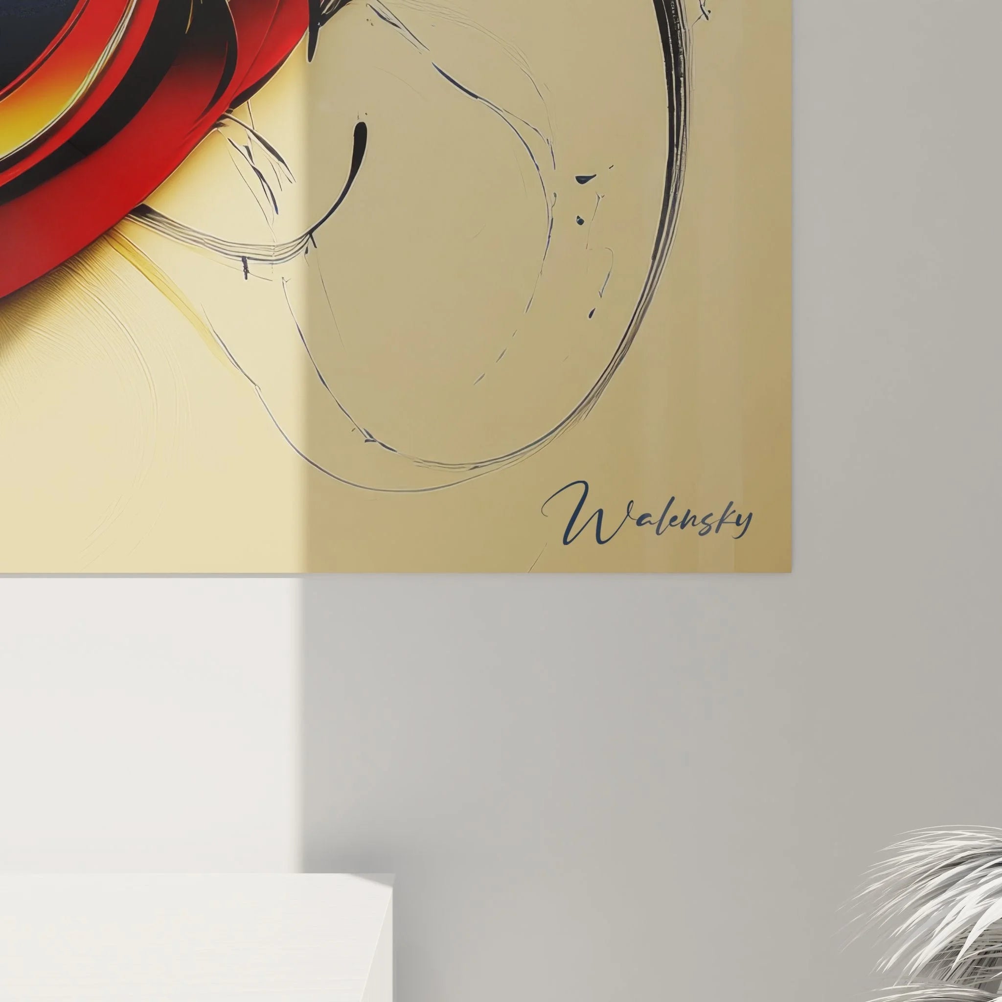 Gesamtansicht des XXL Wandbildes abstrakte Komposition für moderne Raumgestaltung