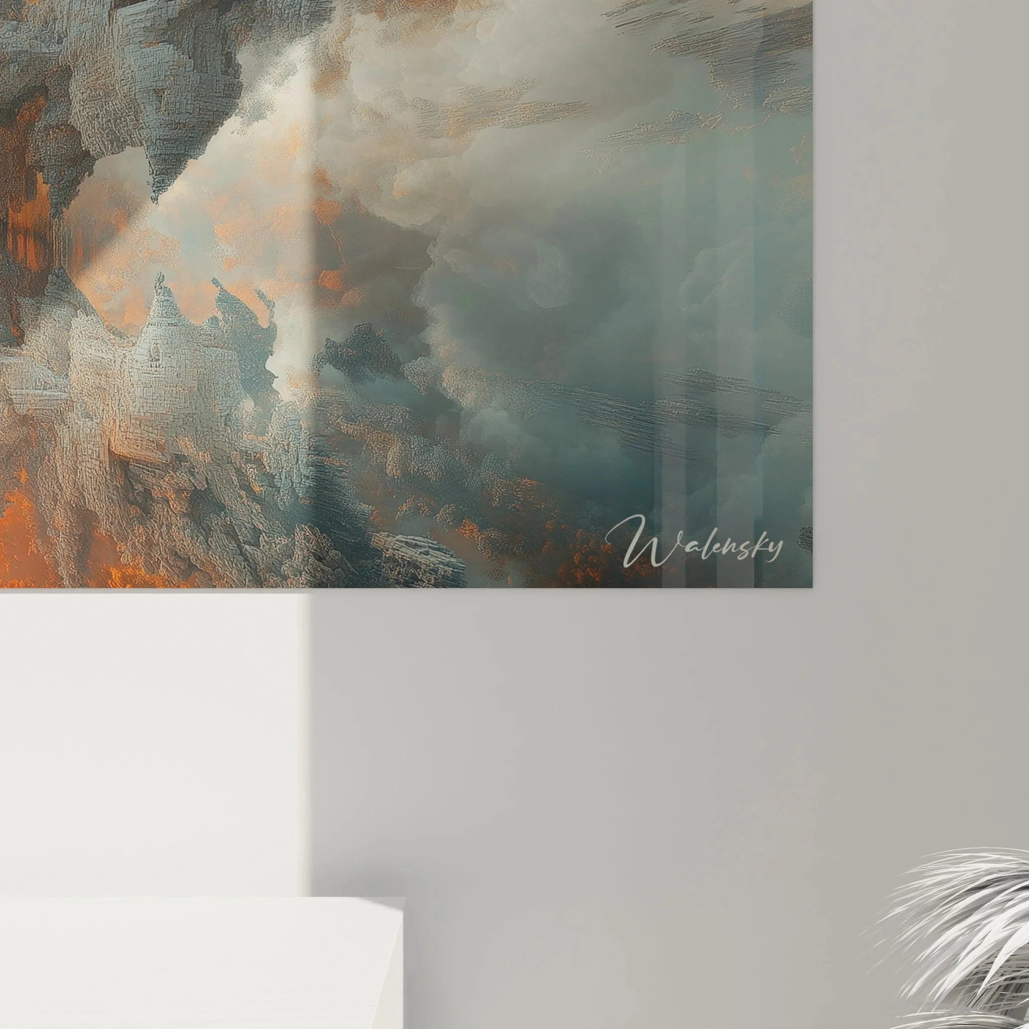 Gesamtansicht XXL Wandbild futuristische Apokalypse in panoramaformat mit dramatischer Farbgebung