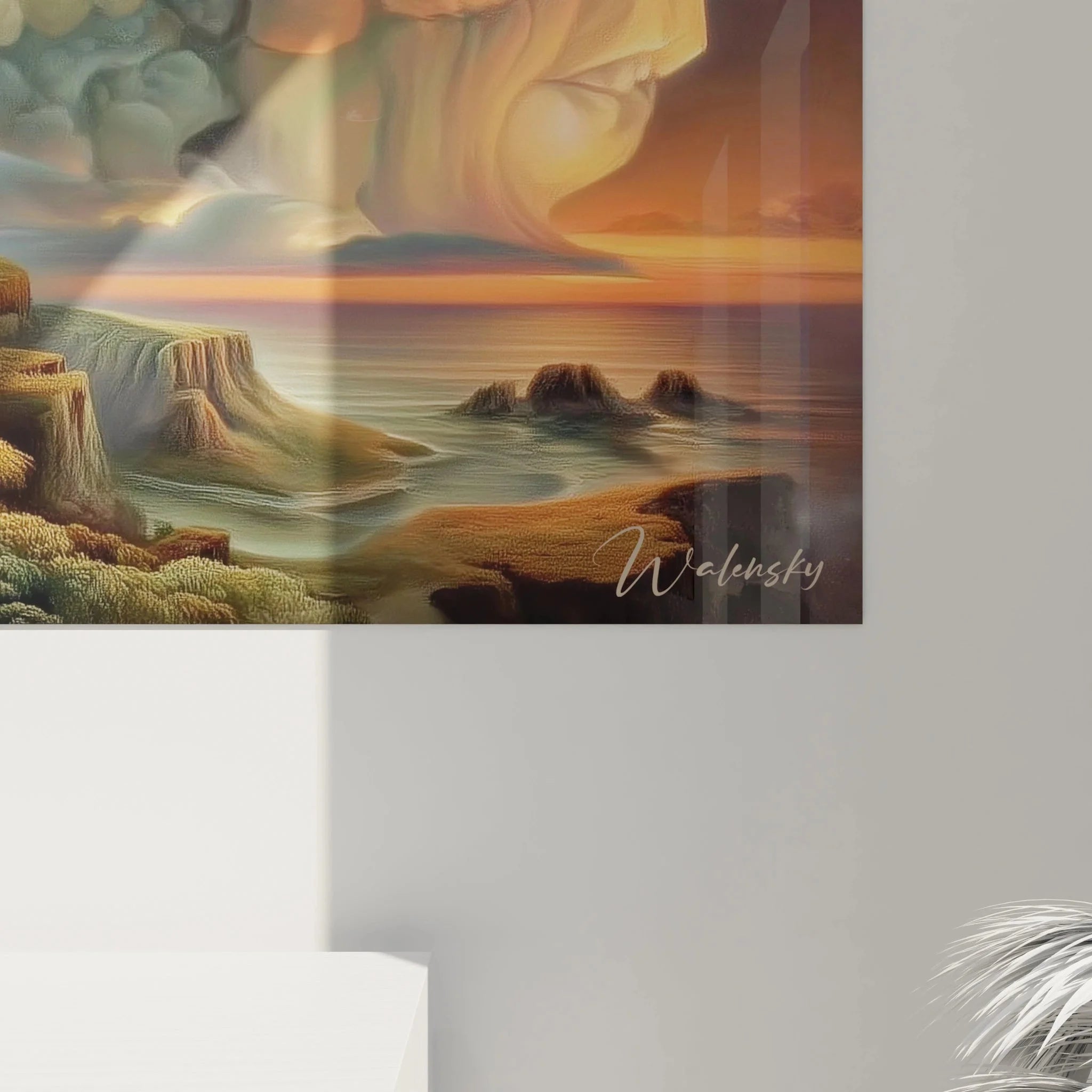 Gesamtansicht des XXL Wandbildes Bewusstsein mit kompletter Traumlandschaft und Wolkenformation