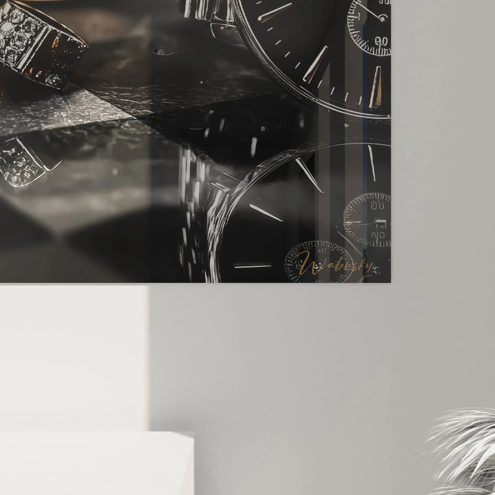 Gesamtansicht des XXL Wandbildes Luxus-Accessoires in modernem Wohnambiente