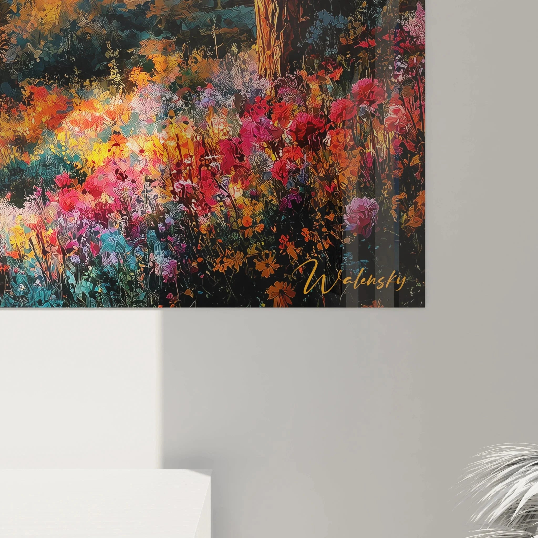 Gesamtansicht XXL Wandbild Gotik Herbstmotiv, mystische Ruinen mit buntem Laub