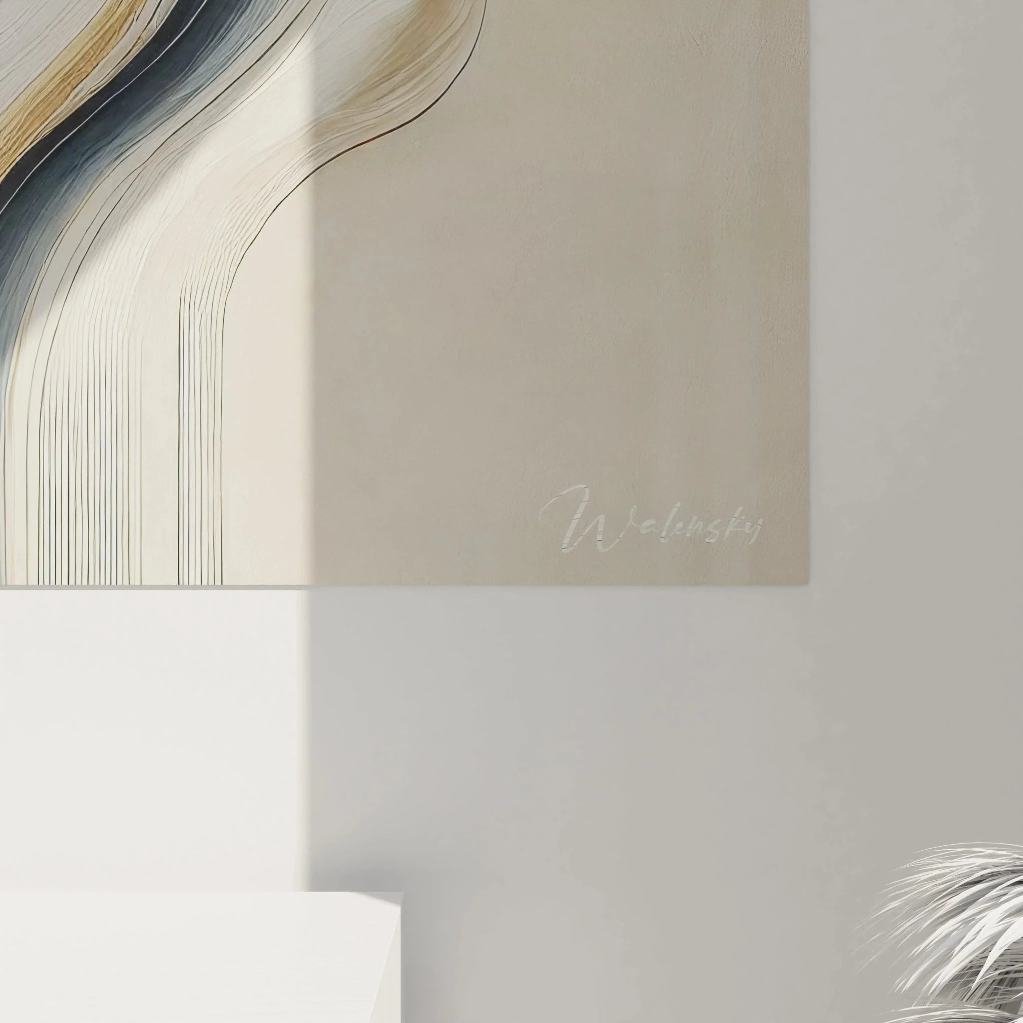 Gesamtansicht moderne Wanddekoration abstrakte Bewegung - XXL Wandbild in eleganter Acryl-Optik