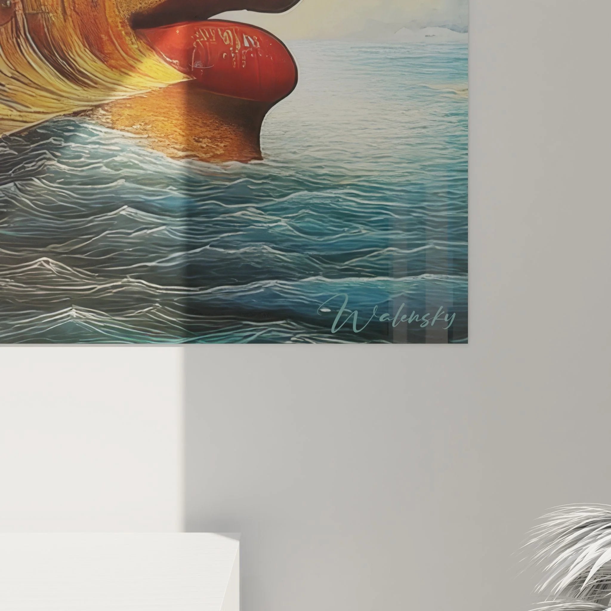 Gesamtansicht des XXL Wandbildes mit traumhafter Gesichts-Architektur Komposition